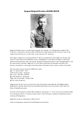 A preview of a PDF biography for Brookes, Reginald